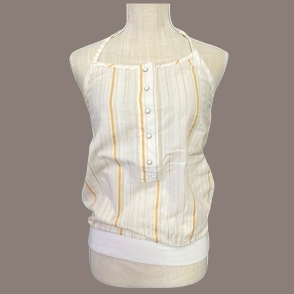 Nike Organics Halter Outdoor, Skateboarding White Top with Stripes - Picture 1 of 12